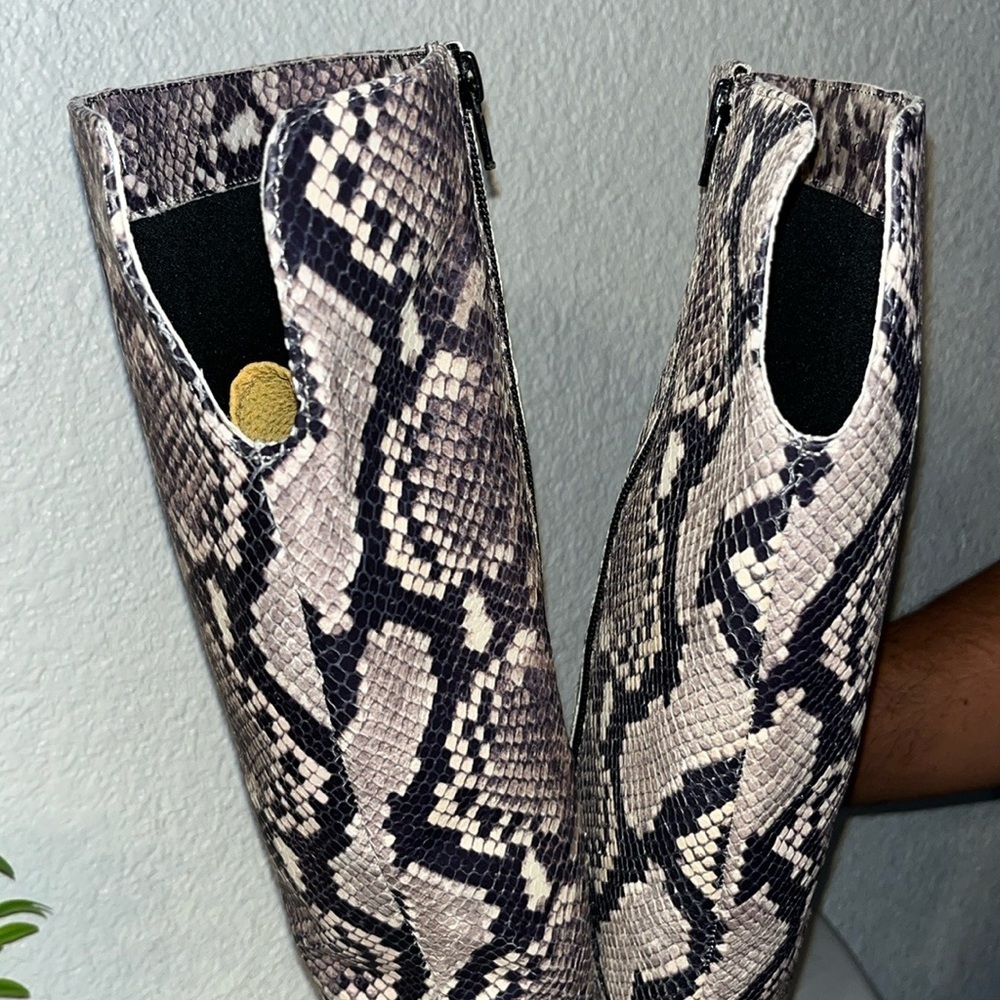 Gianni Bini Gray and Cream Over the Knee Boots - Picture 8 of 16